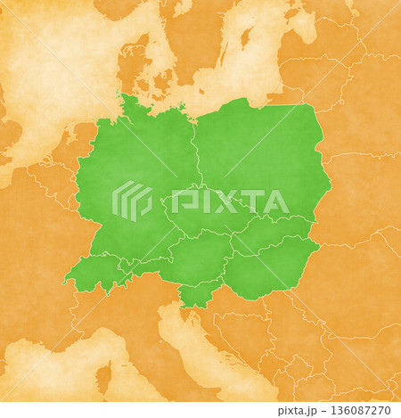 Ocher map of Central Europe 136087270