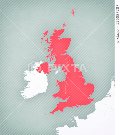 Map of United Kingdom - Borders of countries 136087287