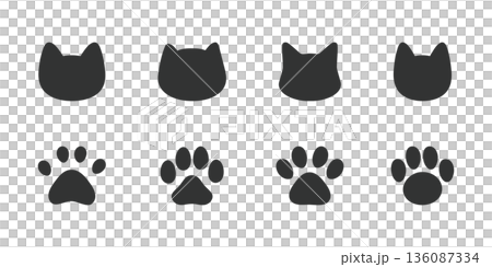 貓爪輪廓圖標,手繪向量圖 貓爪輪廓圖標,手繪向量圖 136087334