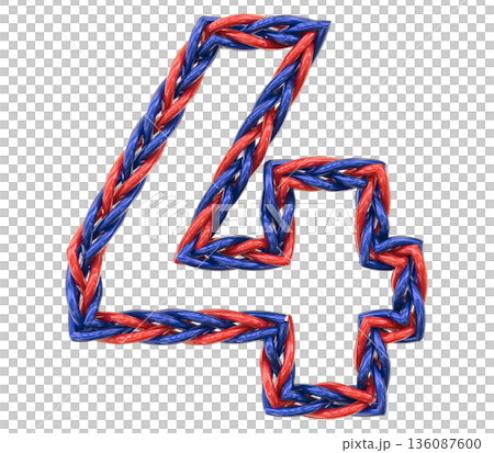 capital latin number 4 made of inflatable balloon isolated on white background capital latin number 4 made of inflatable balloon isolated on white background 136087600