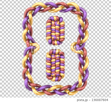 green grass border made of rope green grass border made of rope 136087604
