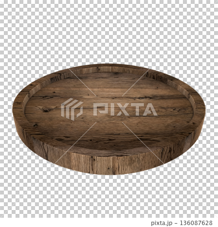 wooden round board isolated on white 136087628