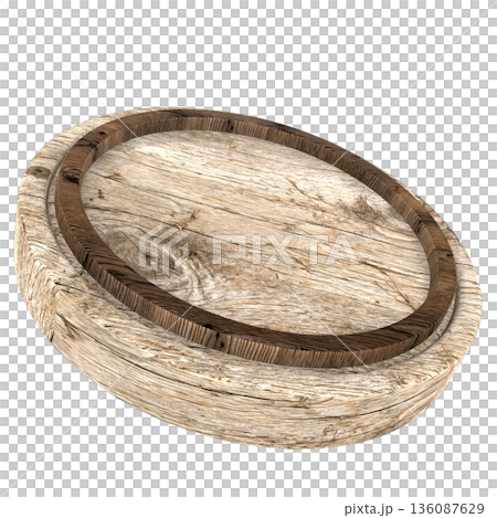 brown wood bowl on white background 136087629