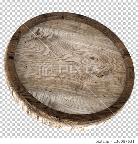 wooden round board on white background wooden round board on white background 136087631