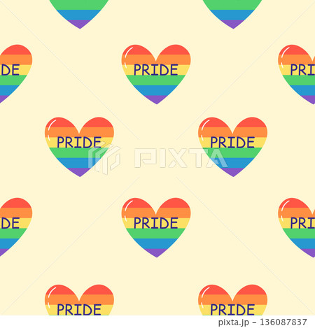 Seamless Pride heart pattern Seamless Pride heart pattern 136087837