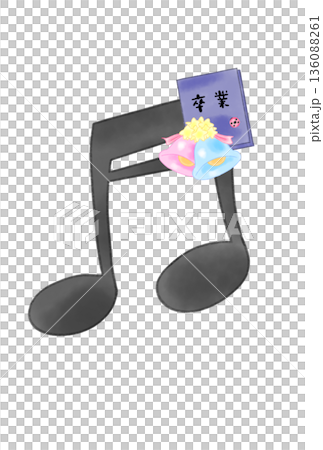 卒業アルバムの付いた音符 136088261