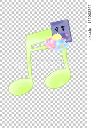 Musical notes with graduation album Musical notes with graduation album 136088263