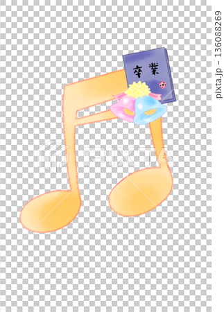 Musical notes with graduation album Musical notes with graduation album 136088269