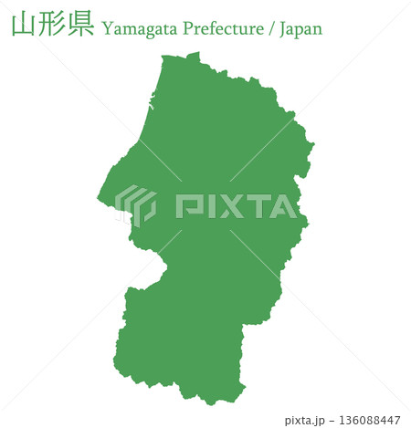 日本のベクターイラスト地図素材：山形県全体地図 136088447