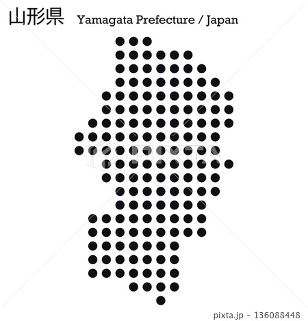 日本のベクターイラスト地図素材：山形県全体地図 136088448