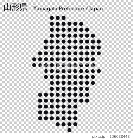 日本のベクターイラスト地図素材：山形県全体地図 136088448