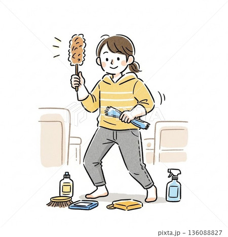掃除のイラスト 掃除のイラスト 136088827