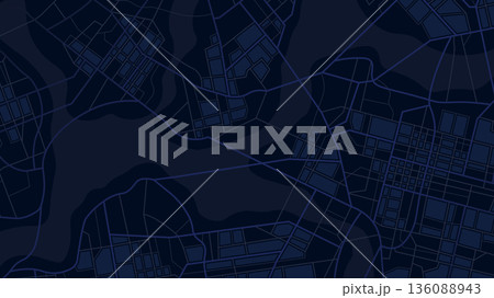 City urban roads and streets abstract map downtown district map with river. Concept of planning and mapping a travel. Flat vector illustration 136088943