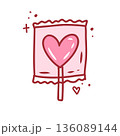 Coquette sweet candy, cute hand drawn element. Vector illustration in doodle style 136089144