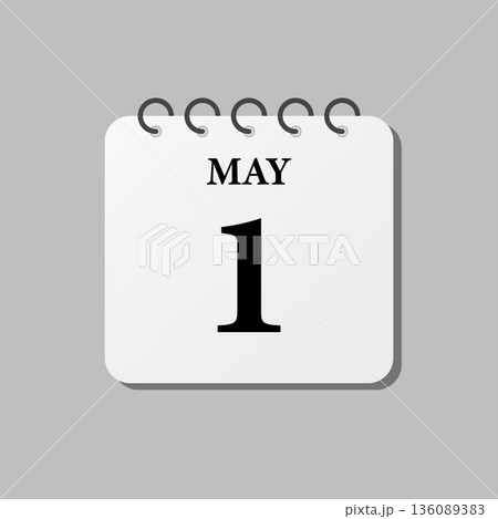 Icon page calendar day - 1 Mayのイラスト素材 [136089383] - PIXTA