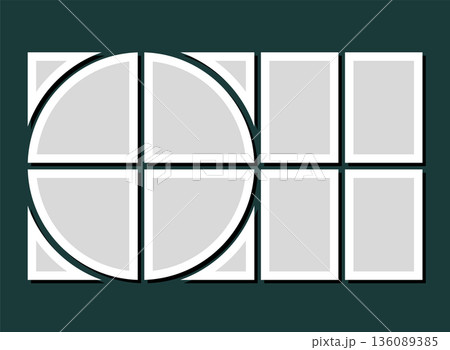 Template collage of eight frames, images, photo Template collage of eight frames, images, photo 136089385