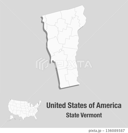 Detailed vector map of the USA - State Vermont 136089387