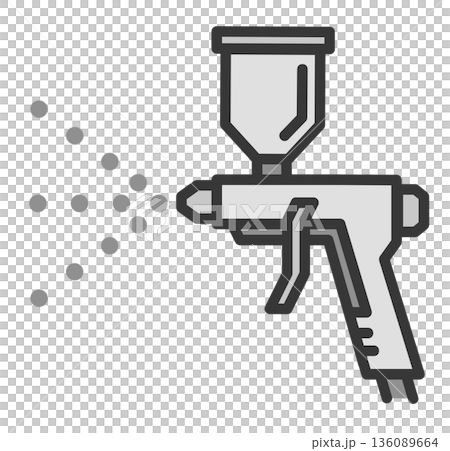 Illustration of an air sprayer spraying paint with DIY paint Illustration of an air sprayer spraying paint with DIY paint 136089664