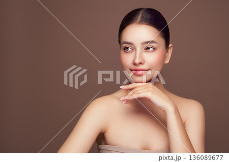 Portrait beautiful young woman with clean fresh skin 136089677