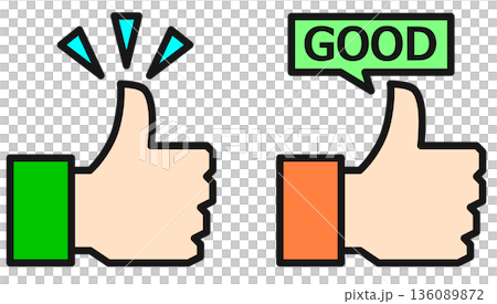 用手指表示喜歡或推薦的手勢示意圖 用手指表示喜歡或推薦的手勢示意圖 136089872