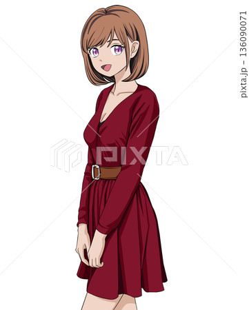 ドレスを着た女性 136090071