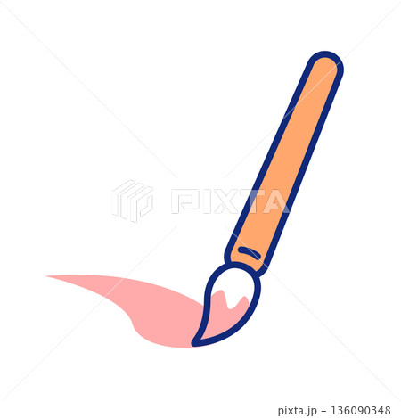 絵筆で色を塗っているイラスト。 136090348