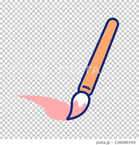 絵筆で色を塗っているイラスト。 136090348