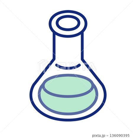 三角フラスコのアイソメトリックイラスト 136090395