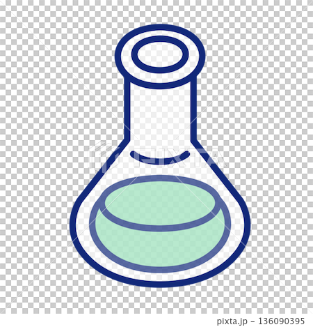 三角フラスコのアイソメトリックイラスト 136090395