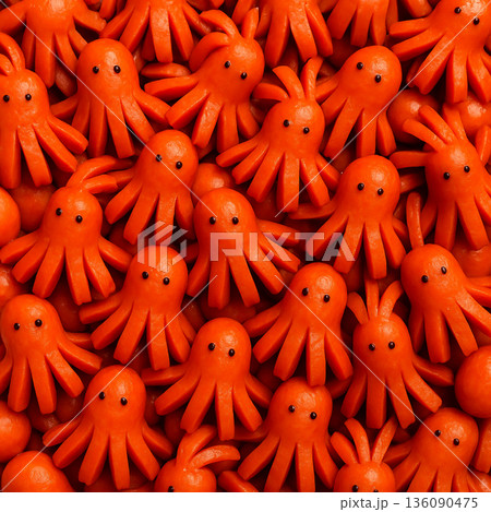 可愛らしいタコさんウインナーのキャラクターテクスチャ 可愛らしいタコさんウインナーのキャラクターテクスチャ 136090475