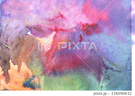 Vibrant splash of colour watercolor paints background 136090632