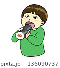 恵方巻きを食べる男の子のイラスト 136090737