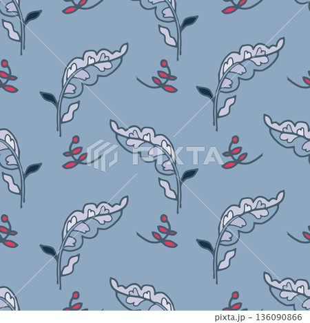 Folk Leaf Motif Minimal Pattern Folk Leaf Motif Minimal Pattern 136090866