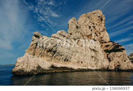 Dramatic limestone cliffs of 136090937