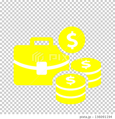 Money icon (yellow) symbolizing revenue and business results 136091194