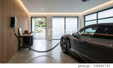 Property insurance for premium garage with electric vehicle Property insurance for premium garage with electric vehicle 136091735