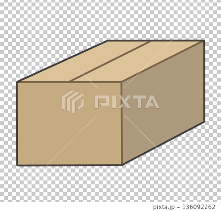 Illustration of a closed cardboard box 136092262