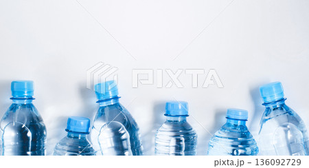 Several plastic water bottles 136092729