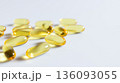Close up fish oil capsule on white background 136093055