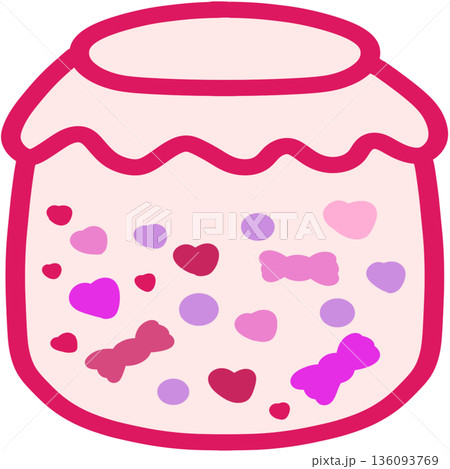Pink candy in the jar 136093769