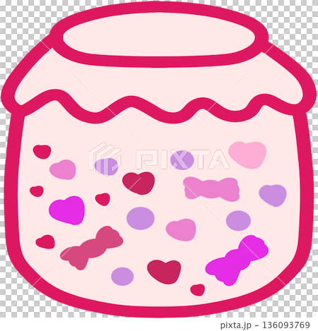 Pink candy in the jar Pink candy in the jar 136093769