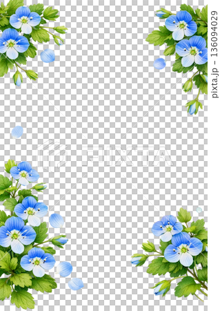 水彩邊框背景，繪有波斯花 136094029