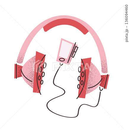 Female headphones and music player 136094460