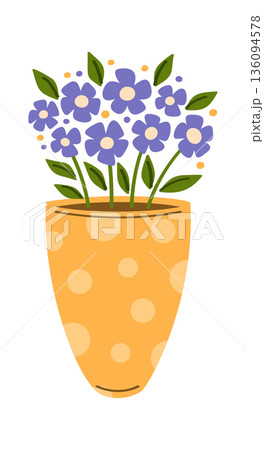 Blue wildflower composition in vase 136094578