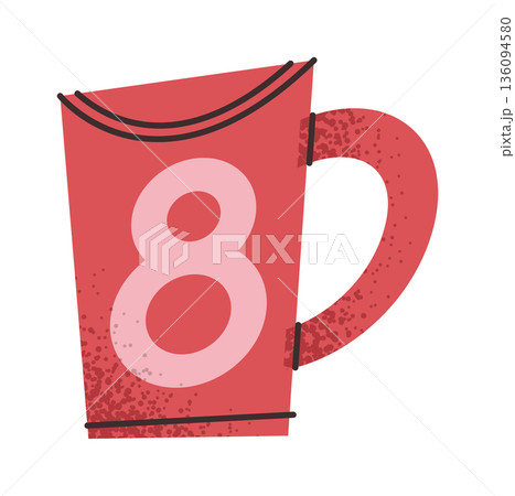 Cup Women day gift sticker 136094580