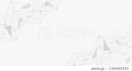 Global network connection website header or banner design. Abstract background with connecting dots and lines. Global business. Social network communication. Internet technology. Vector illustration 136094583