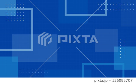 ブルーの幾何学グリッド背景 テクノロジーとビジネス向け抽象デザイン 136095707