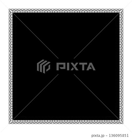 Decorative frame for laser cutting or engraving. Lattice ornament. Template for textiles, engraving, forging, embroider, plate, porcelain, ceramic. Vector illustration. Decorative frame for laser cutting or engraving. Lattice ornament. Template for textiles, engraving, forging, embroider, plate, porcelain, ceramic. Vector illustration. 136095851