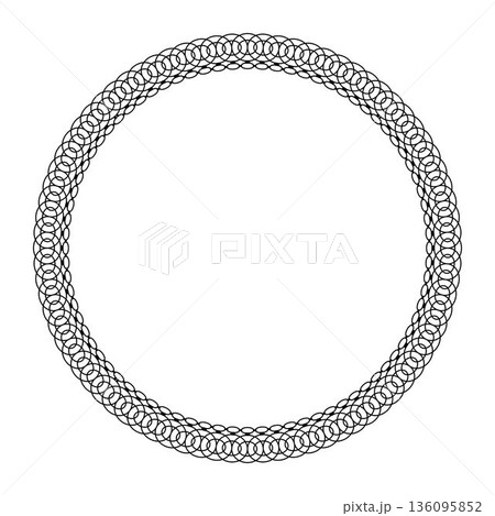 Round frame with lace pattern on white background. Lattice ornament. Vector illustration for your design. Template for textiles, engraving, forging, embroider, plate, porcelain, ceramic Round frame with lace pattern on white background. Lattice ornament. Vector illustration for your design. Template for textiles, engraving, forging, embroider, plate, porcelain, ceramic 136095852