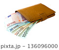 Leather wallet with euro banknotes 136096000